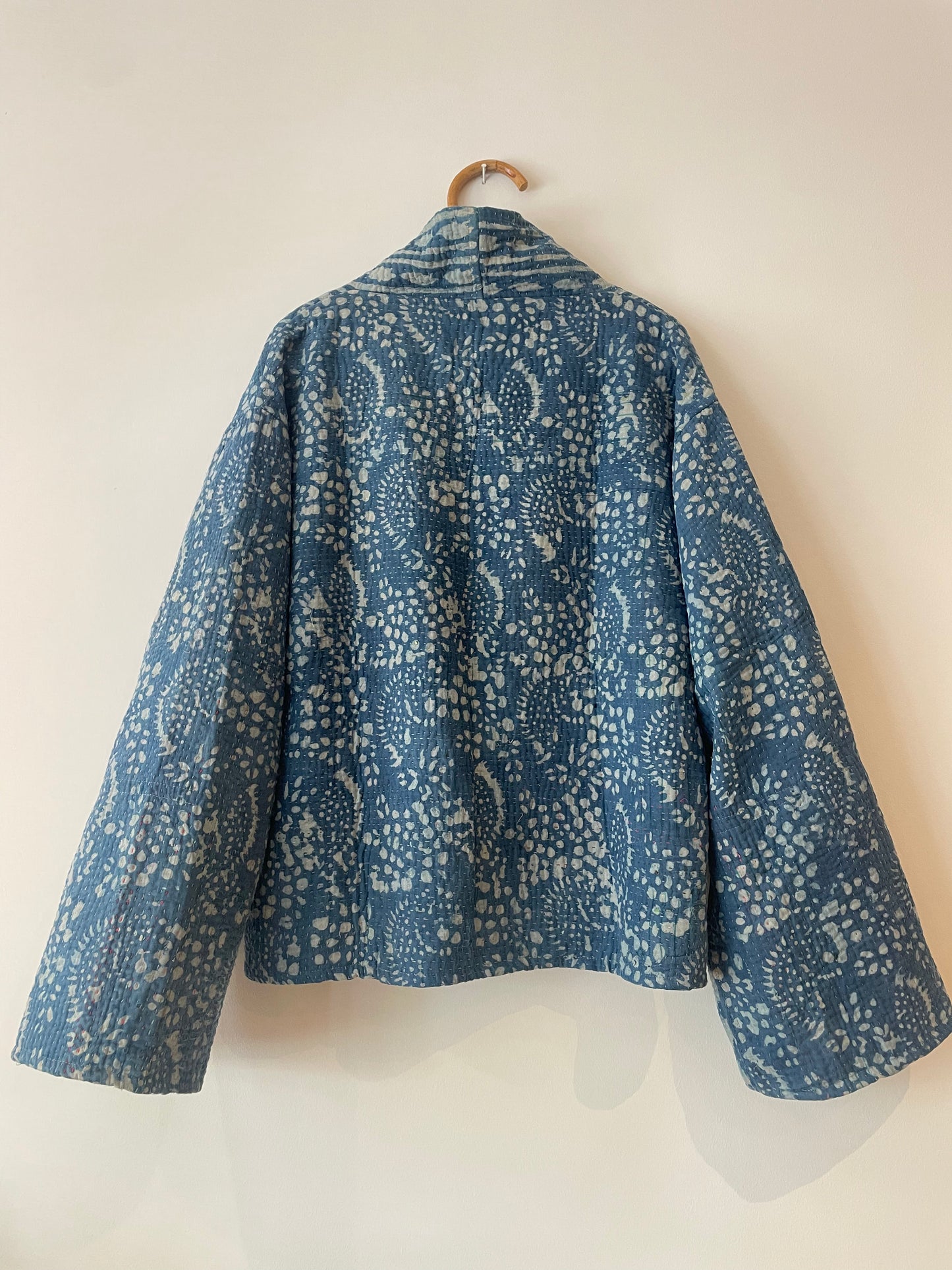 Reversible Indigo Kantha Kimono Haori Jacket 03