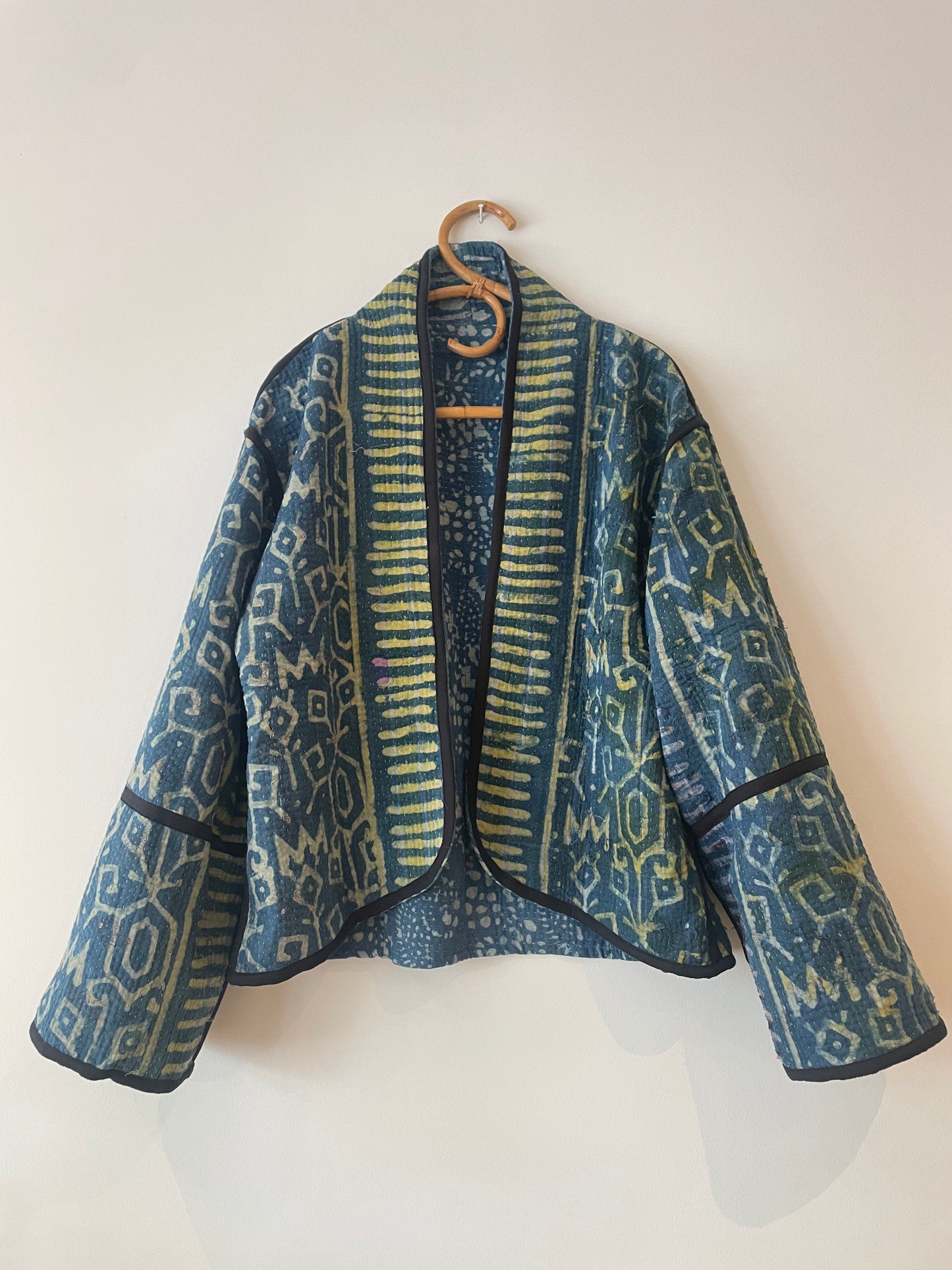Reversible Indigo Kantha Kimono Haori Jacket 03