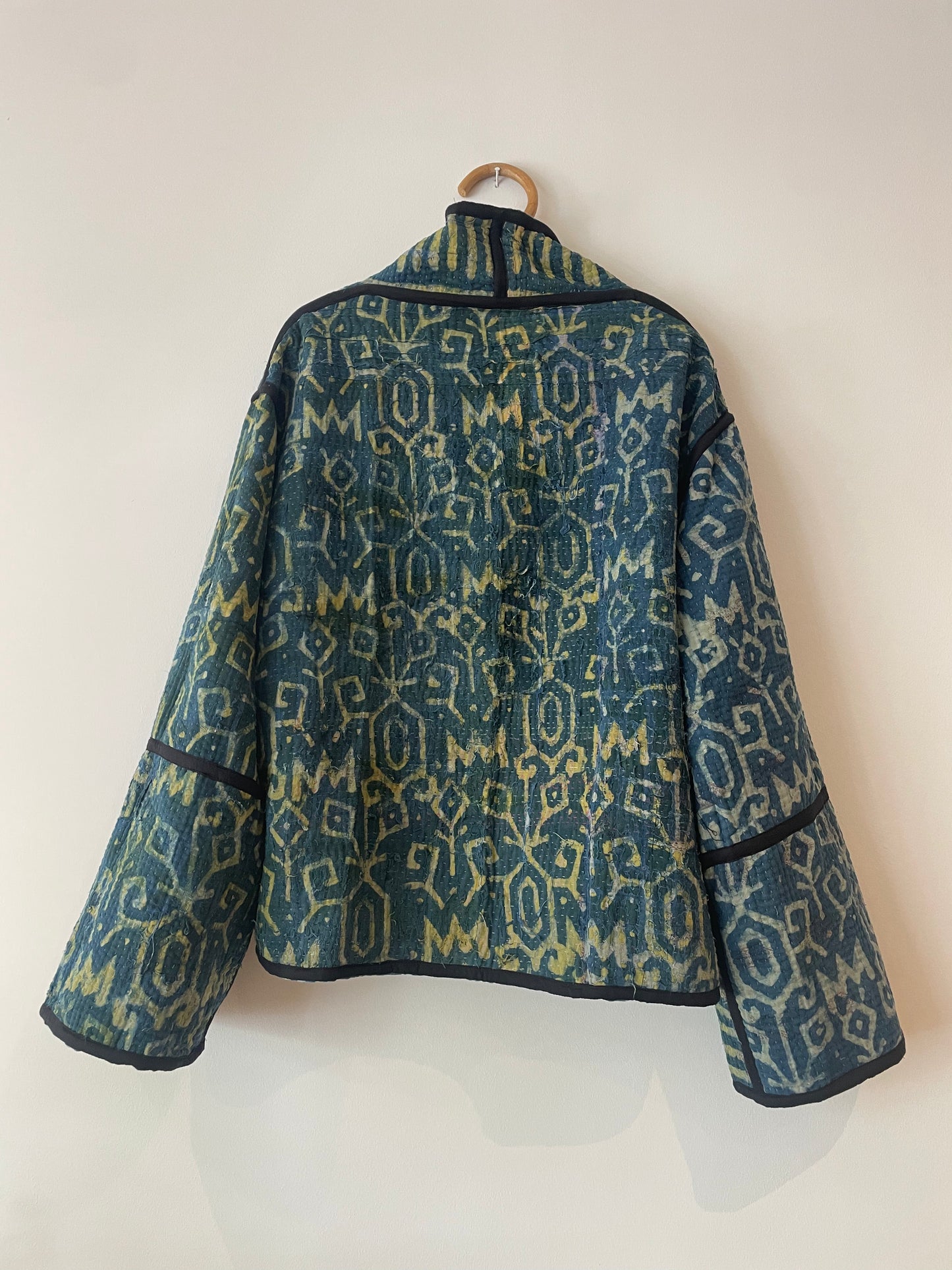 Reversible Indigo Kantha Kimono Haori Jacket 03