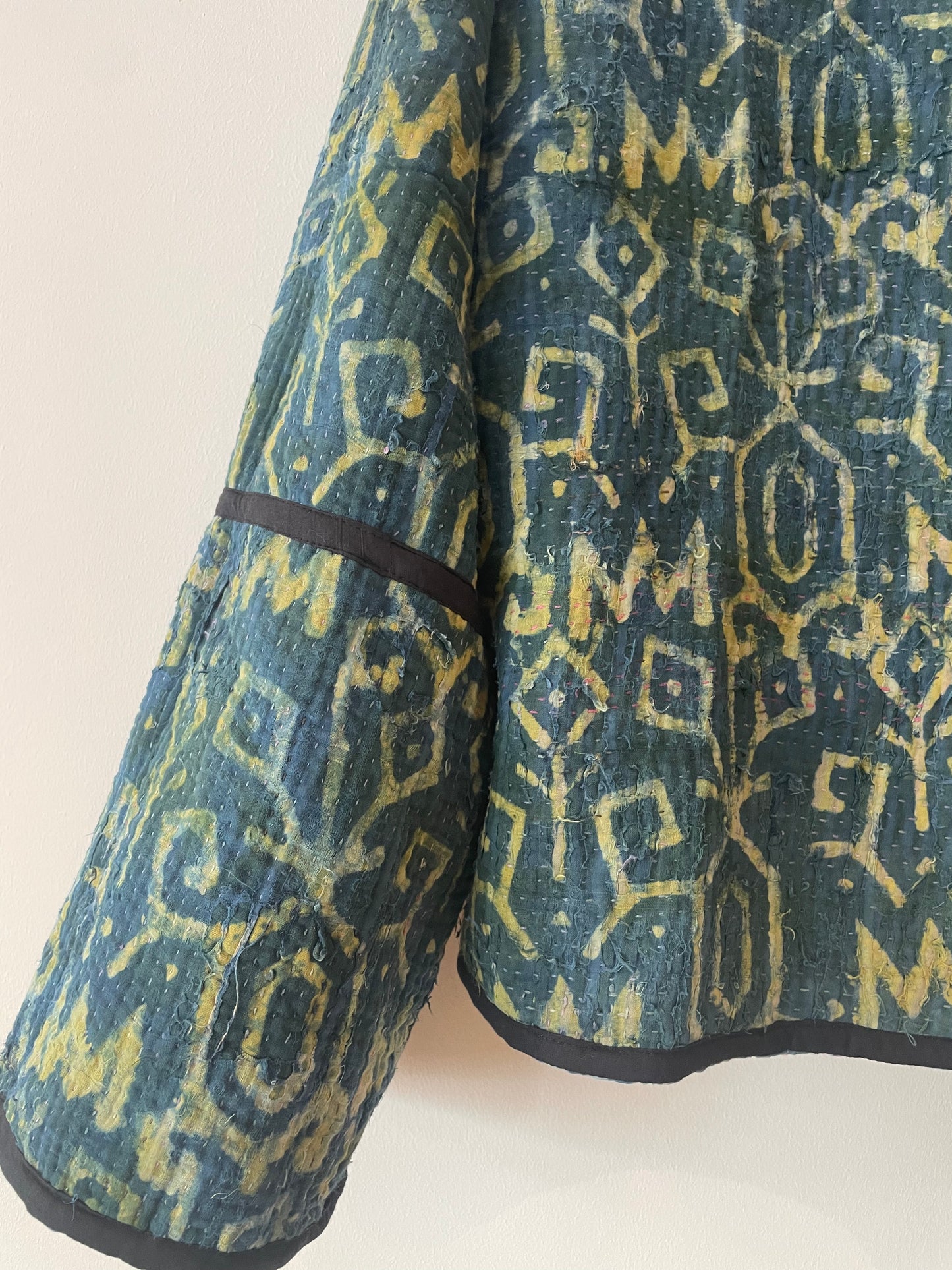 Reversible Indigo Kantha Kimono Haori Jacket 03