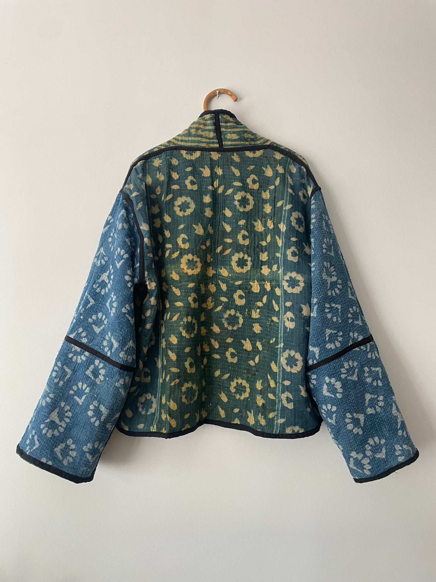 Reversible Indigo Kantha Kimono Haori Jacket 05