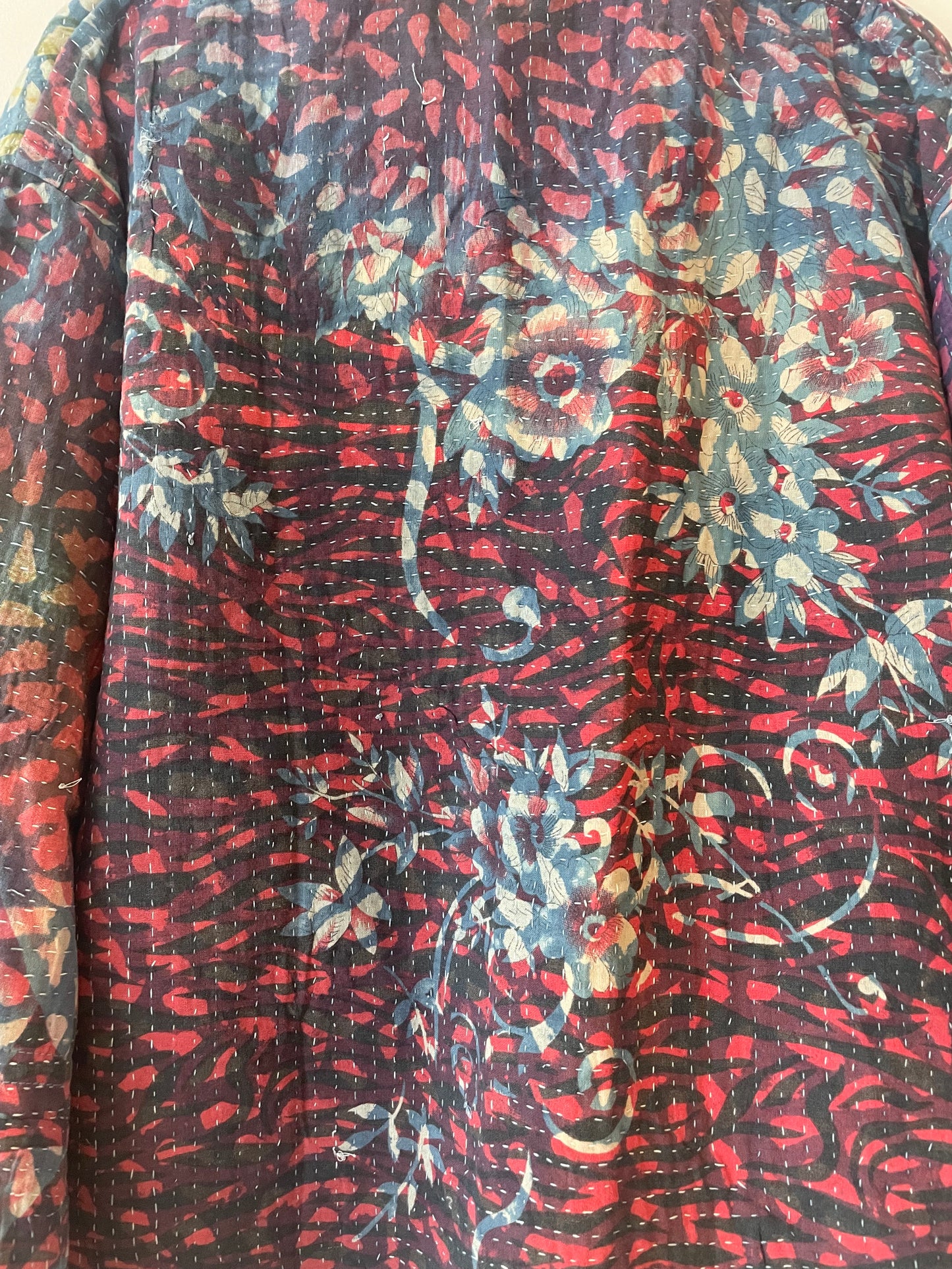Reversible Indigo Kantha Kimono Haori Jacket 01