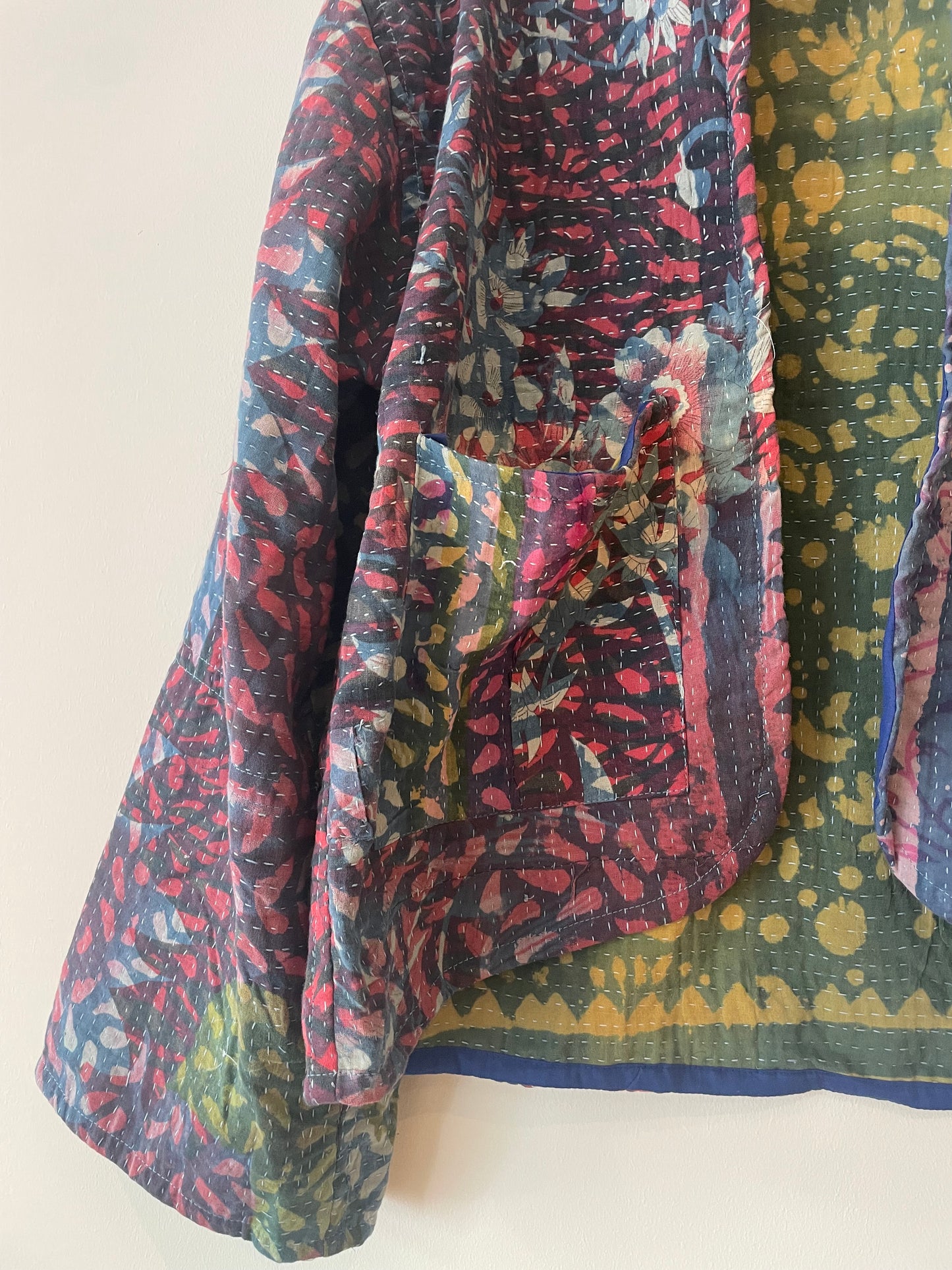Reversible Indigo Kantha Kimono Haori Jacket 01