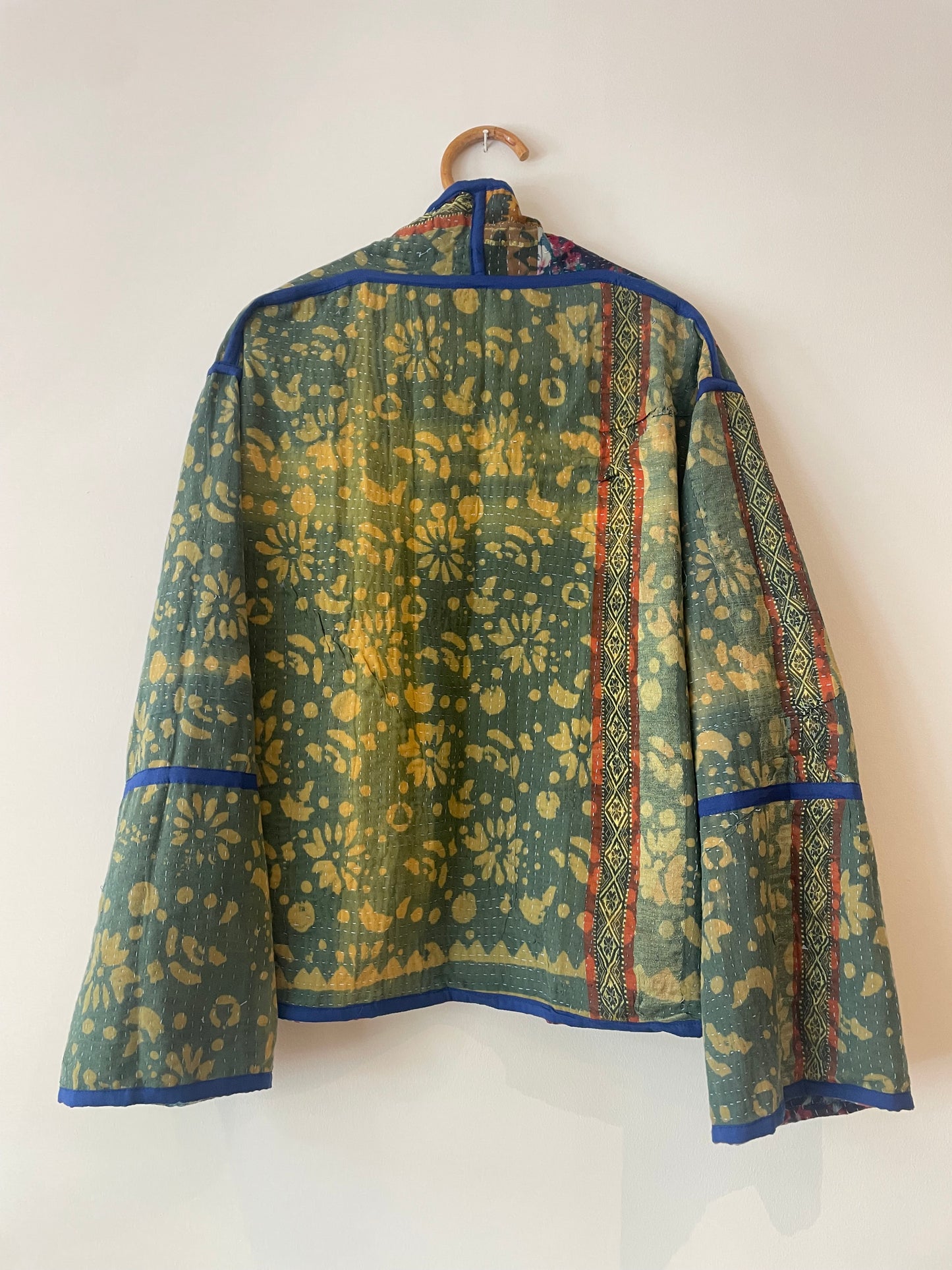 Reversible Indigo Kantha Kimono Haori Jacket 01