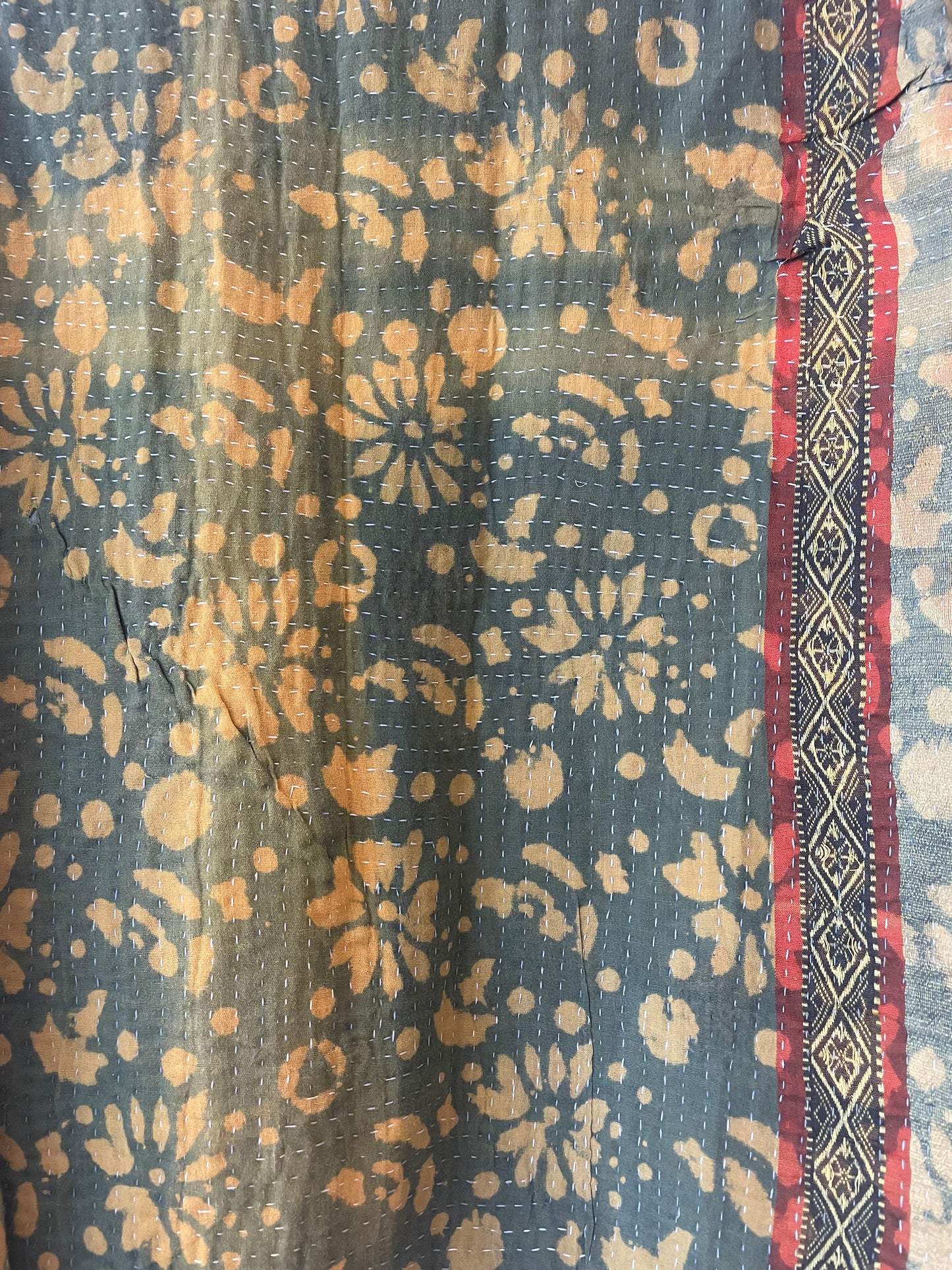 Reversible Indigo Kantha Kimono Haori Jacket 01