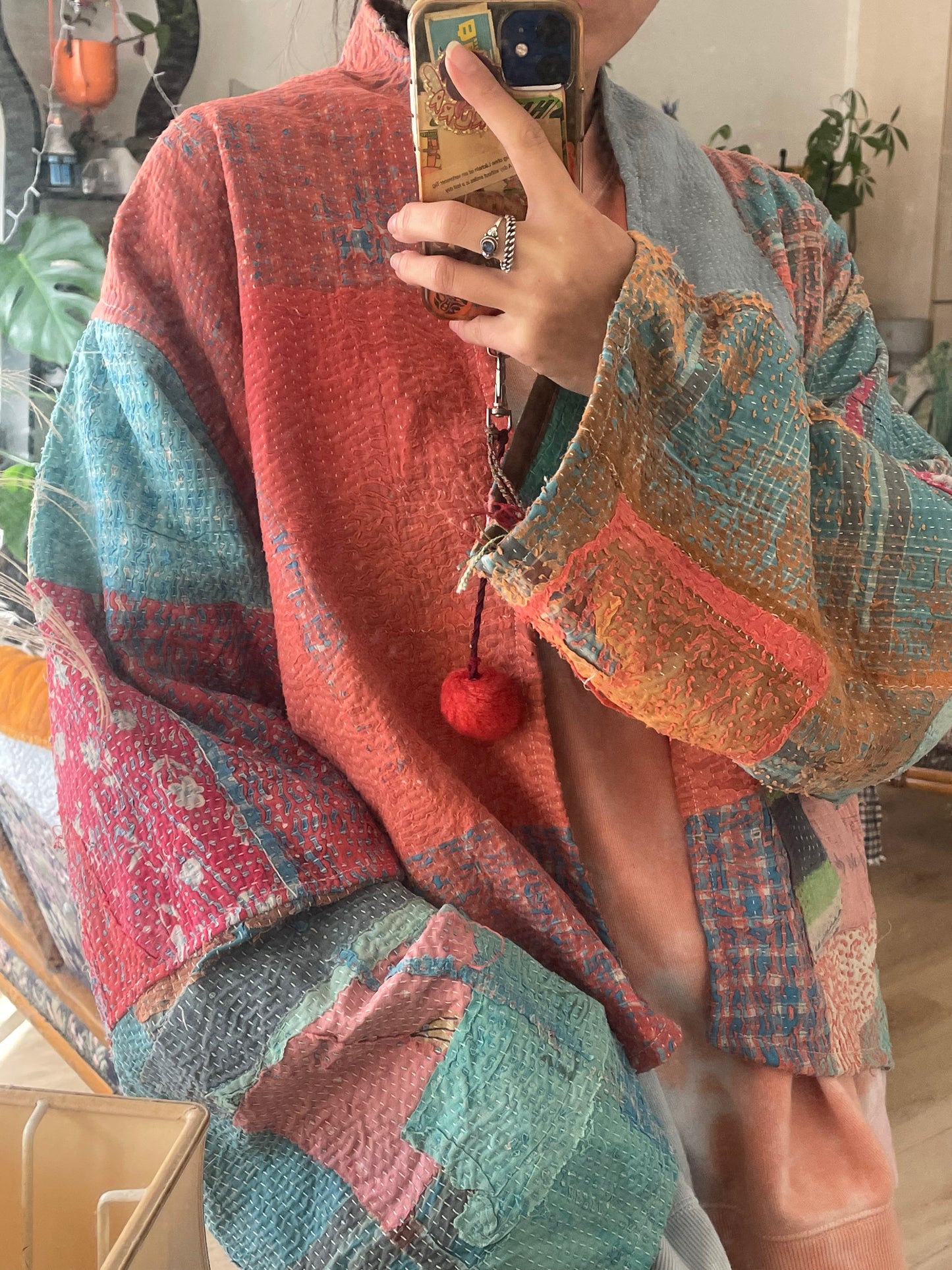 Repurposed Kantha Kimono Haori Jacket 02