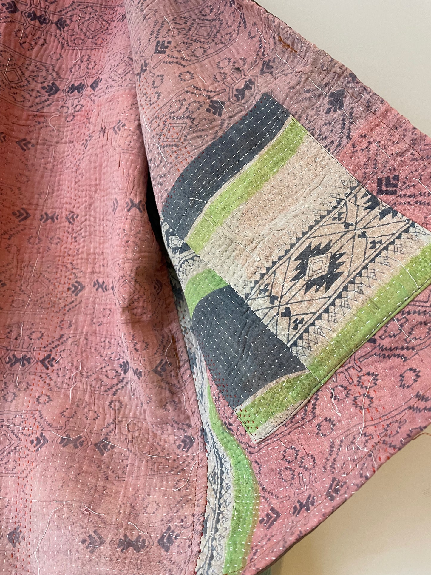 Repurposed Kantha Kimono Haori Jacket 04