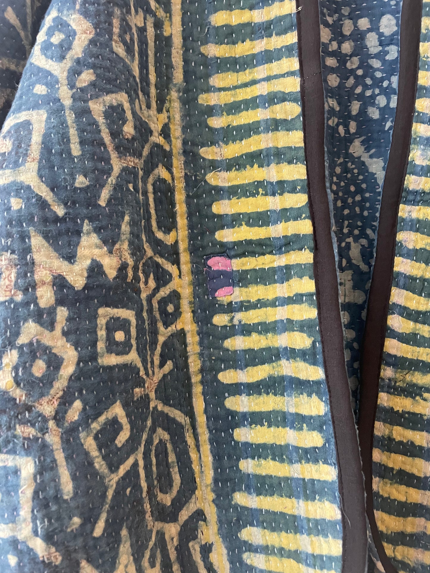 Reversible Indigo Kantha Kimono Haori Jacket 03