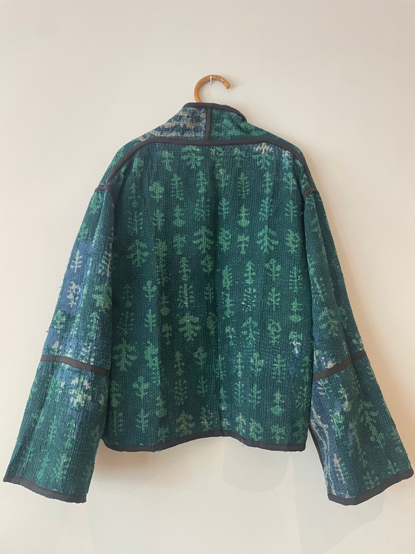Reversible Indigo Kantha Kimono Haori Jacket 02