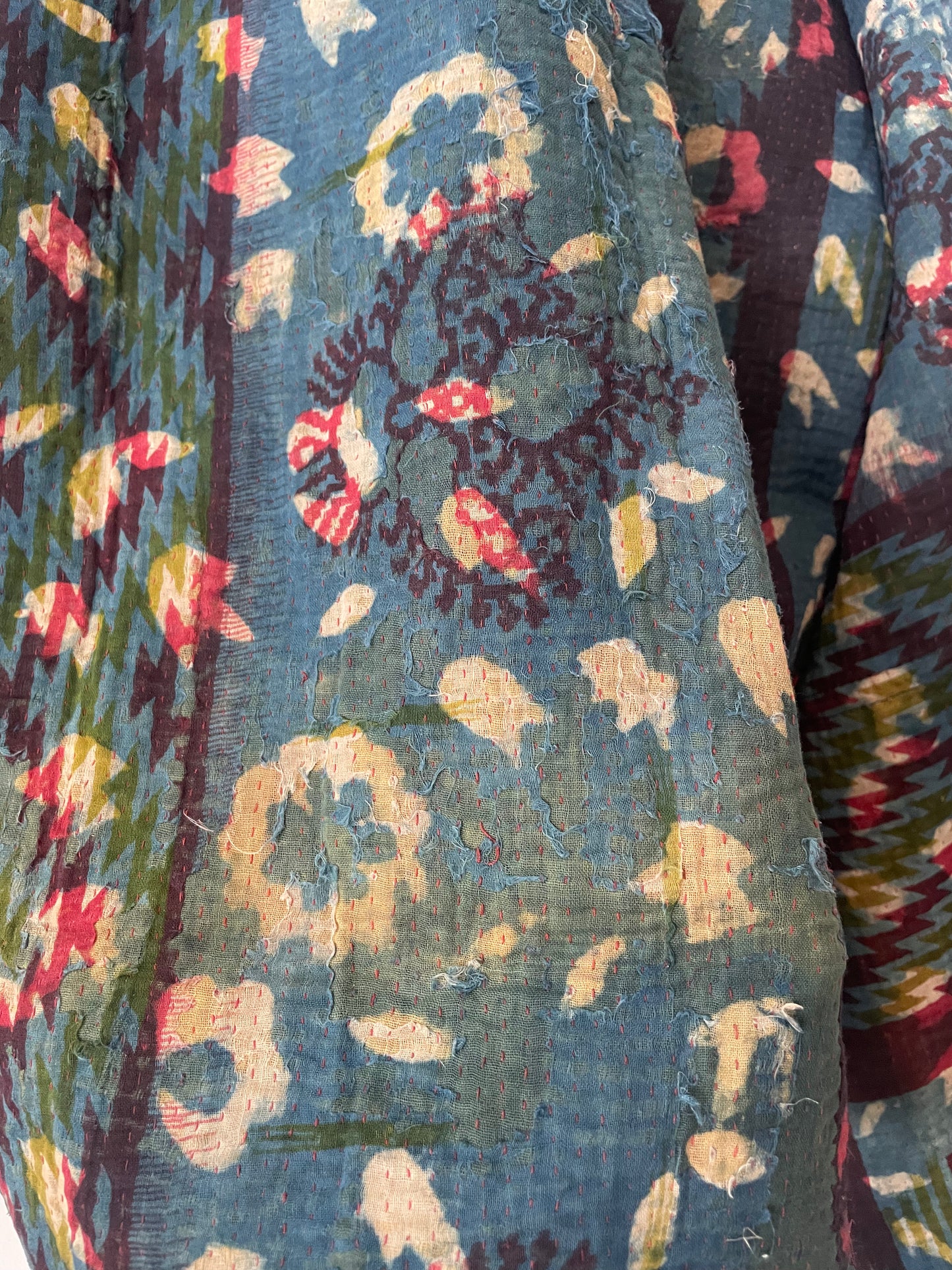 Reversible Indigo Kantha Kimono Haori Jacket 04