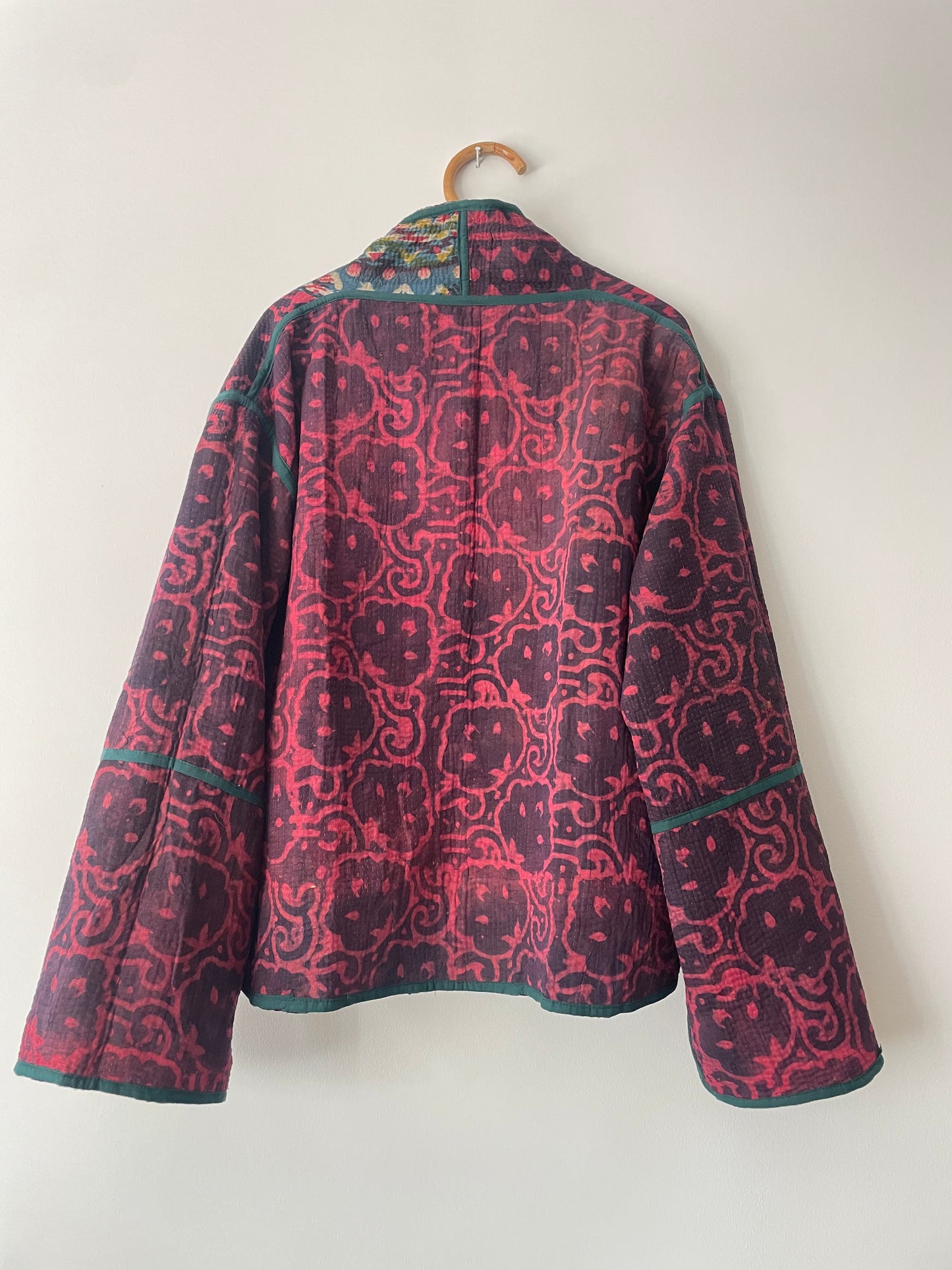Reversible Indigo Kantha Kimono Haori Jacket 04