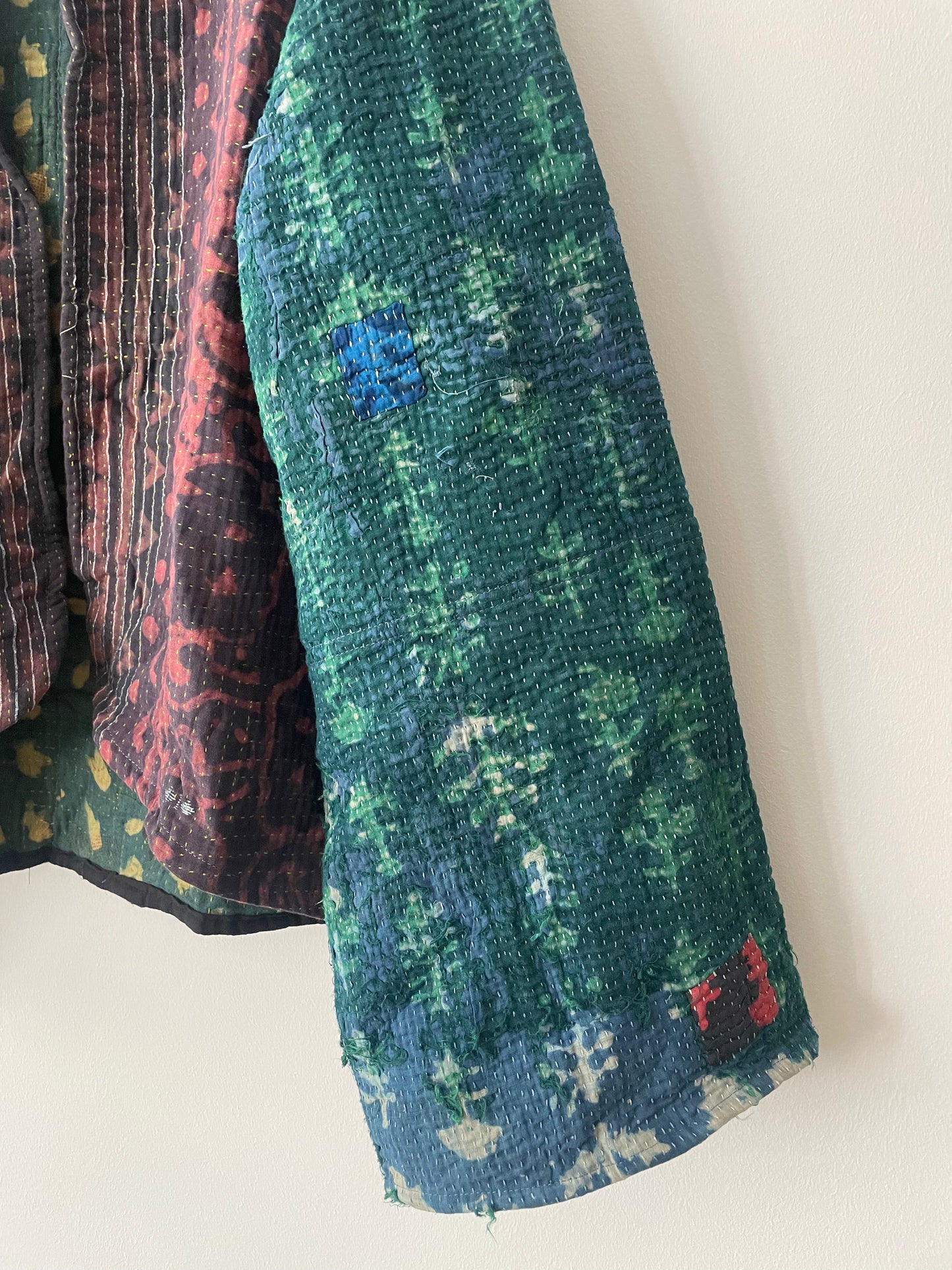 Reversible Indigo Kantha Kimono Haori Jacket 05