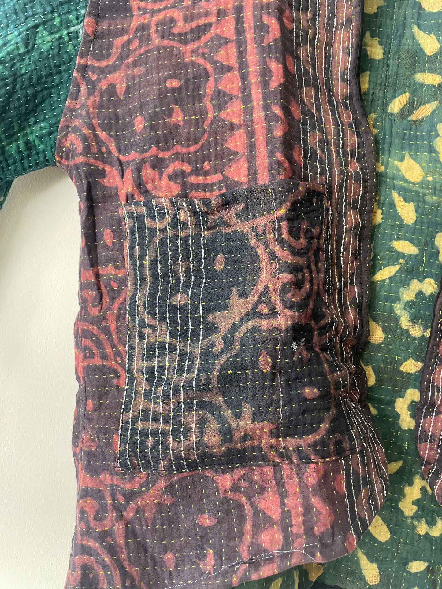 Reversible Indigo Kantha Kimono Haori Jacket 05