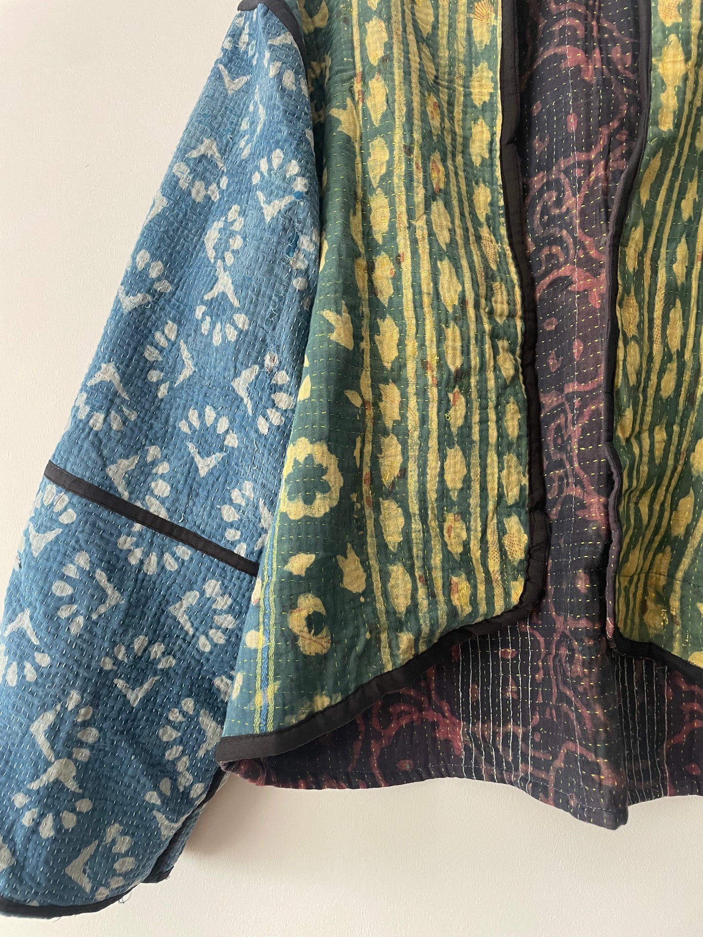 Reversible Indigo Kantha Kimono Haori Jacket 05
