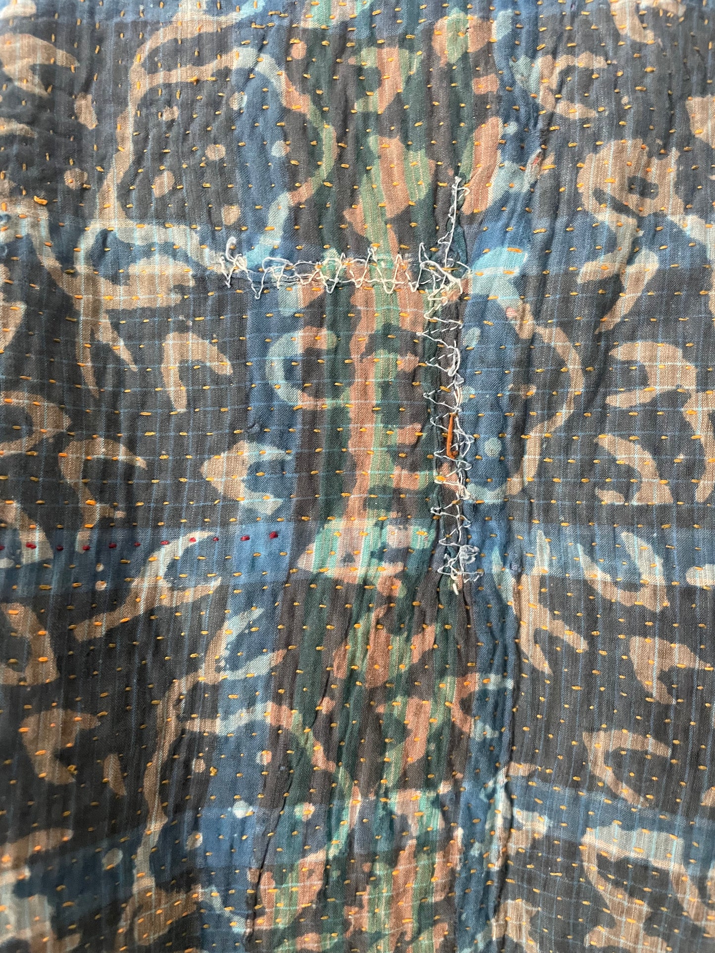 Reversible Indigo Kantha Kimono Haori Jacket 06