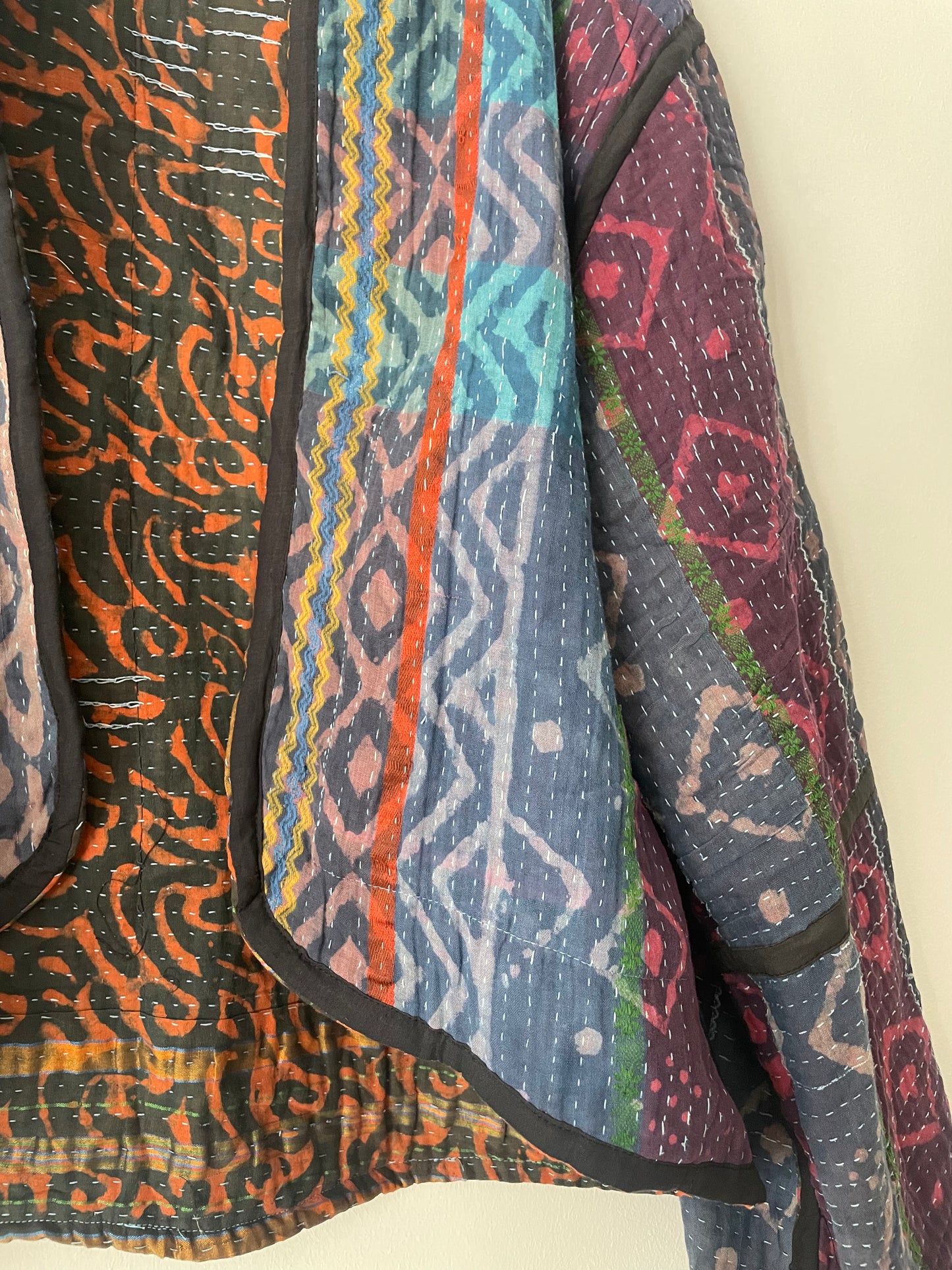 Reversible Indigo Kantha Kimono Haori Jacket 07