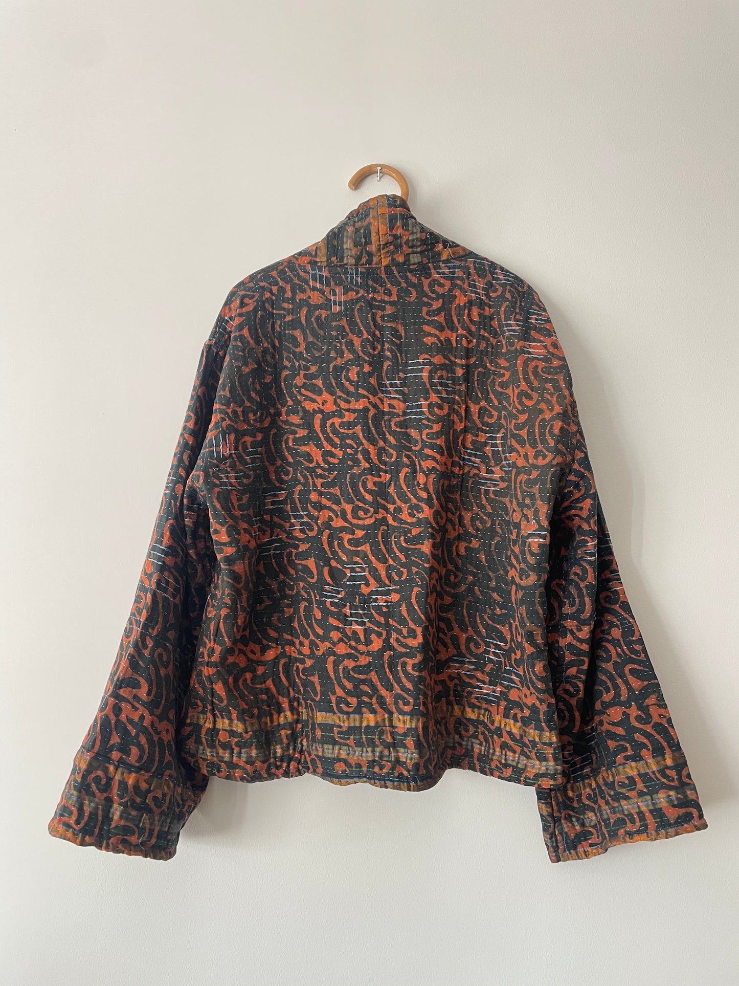 Reversible Indigo Kantha Kimono Haori Jacket 07