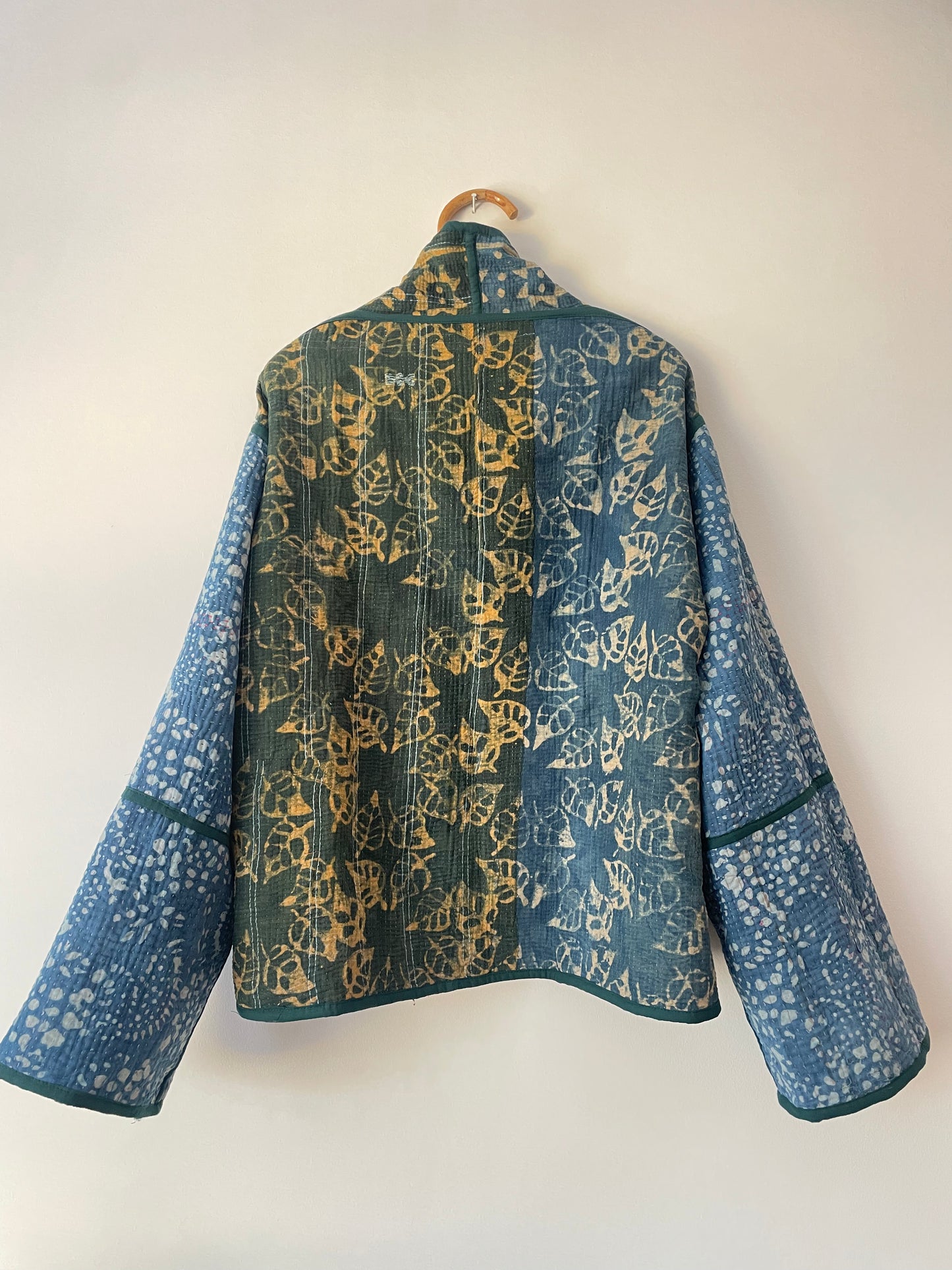 Reversible Indigo Kantha Kimono Haori Jacket 08