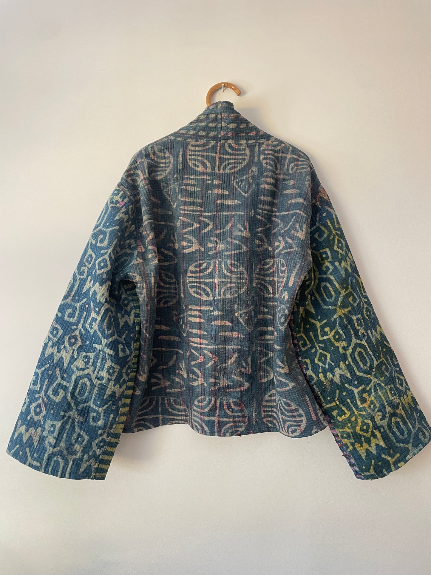 Reversible Indigo Kantha Kimono Haori Jacket 08
