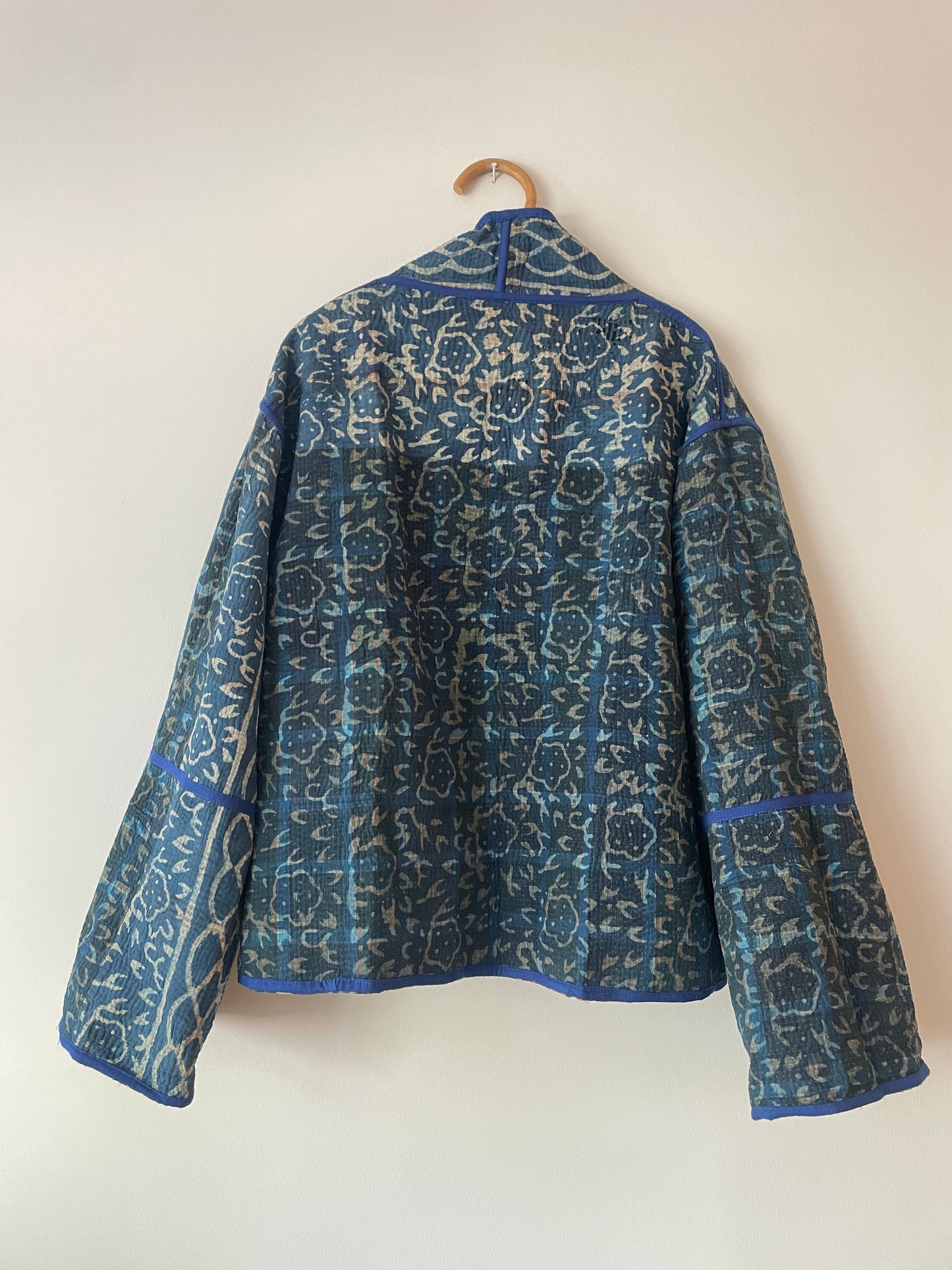 Reversible Indigo Kantha Kimono Haori Jacket 09