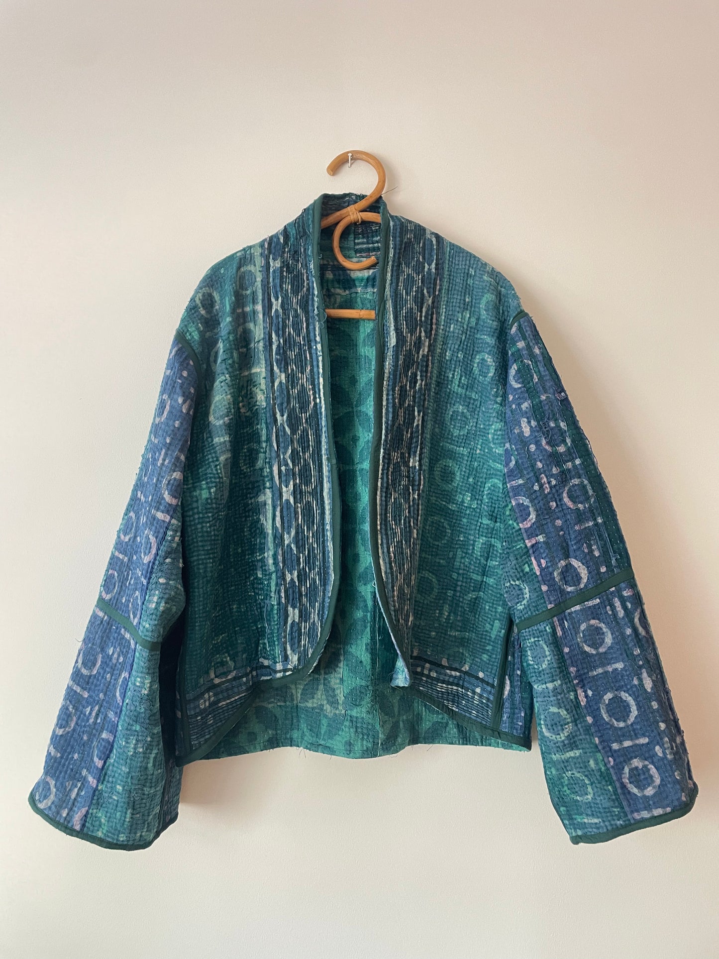 Reversible Indigo Kantha Kimono Haori Jacket 10