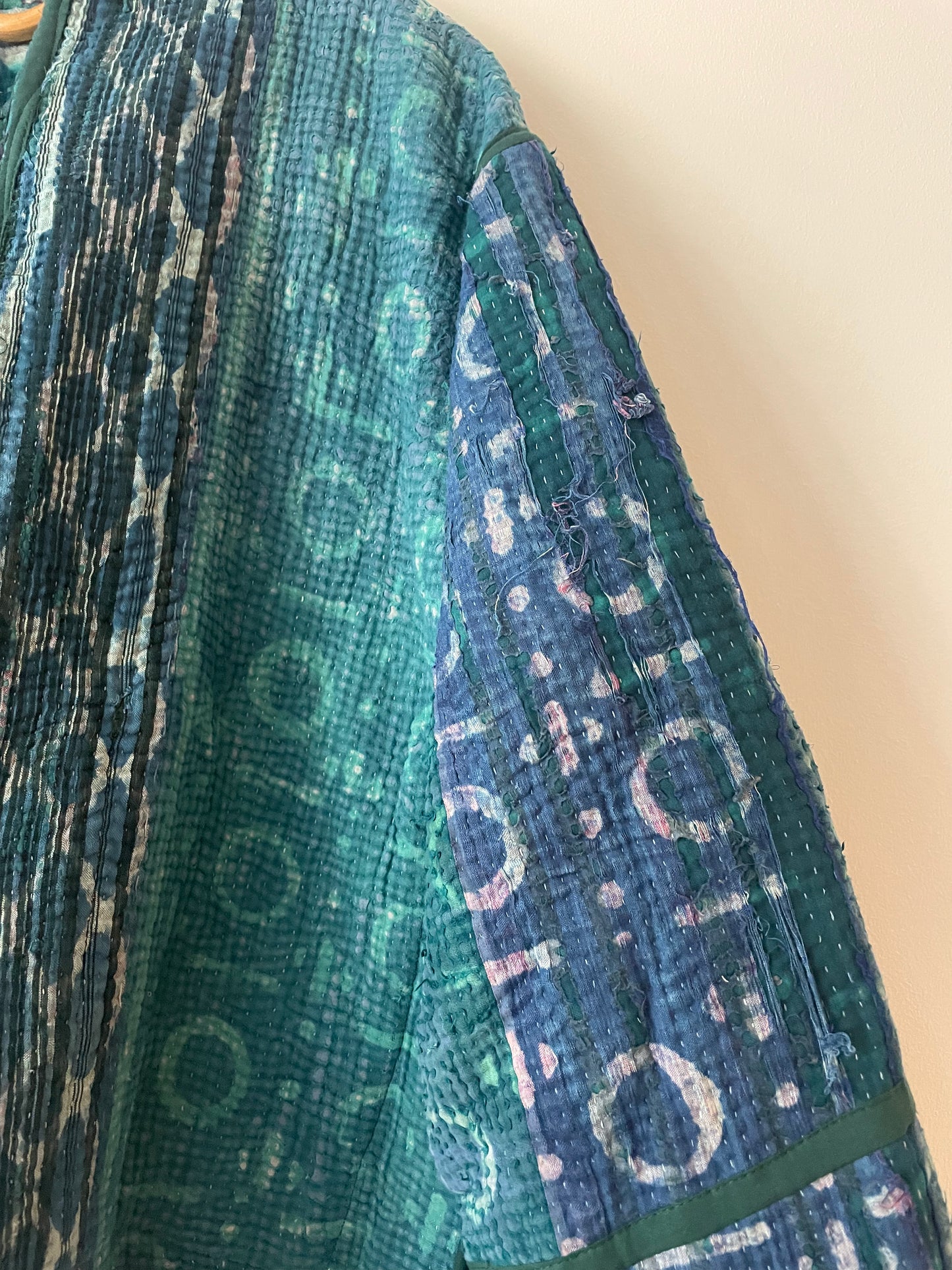 Reversible Indigo Kantha Kimono Haori Jacket 10