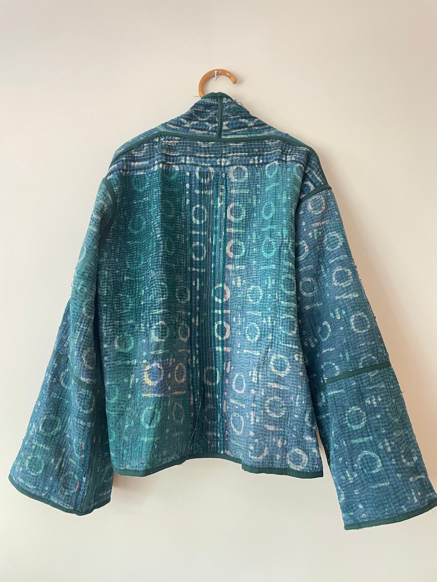 Reversible Indigo Kantha Kimono Haori Jacket 10