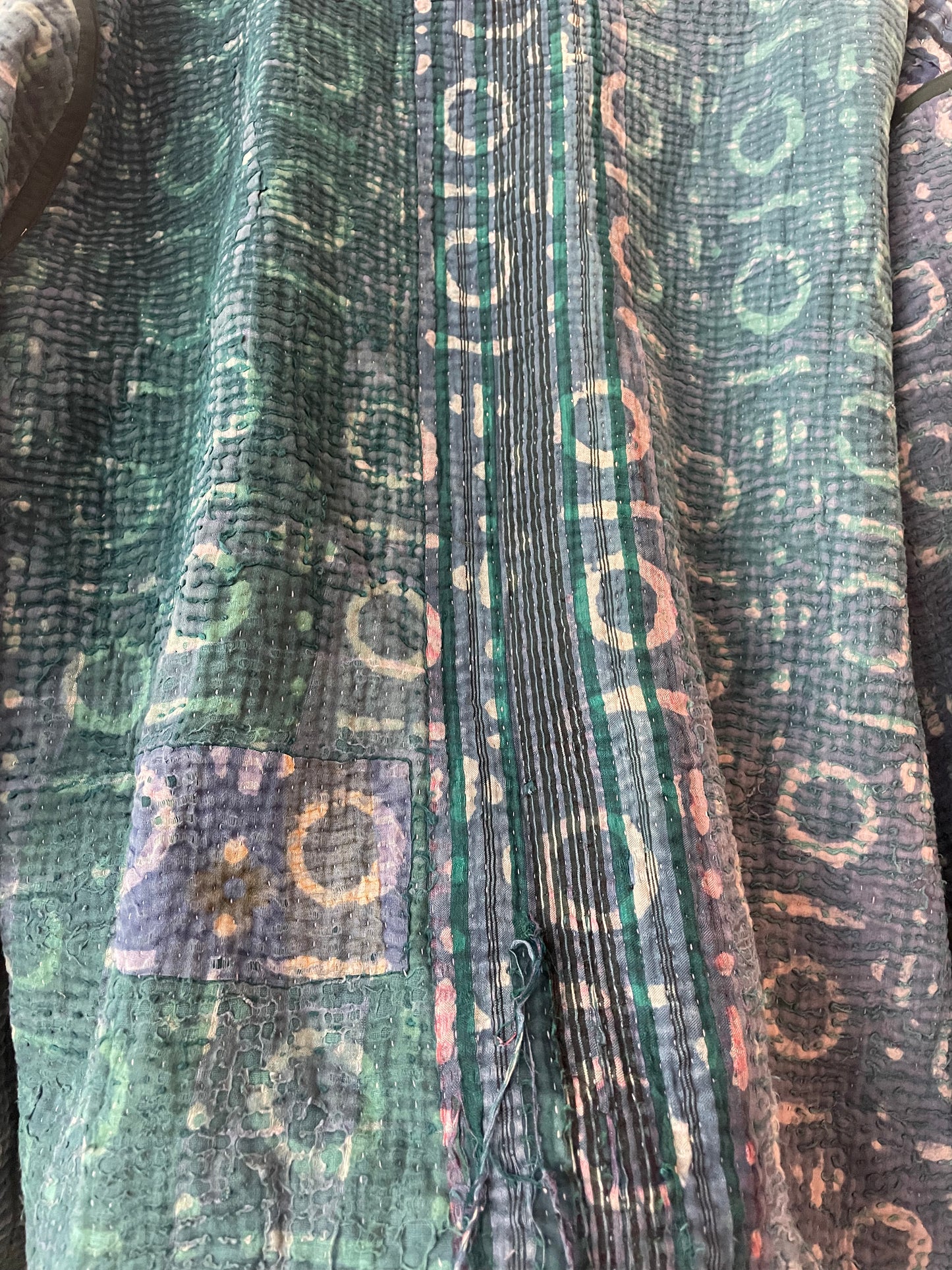 Reversible Indigo Kantha Kimono Haori Jacket 10