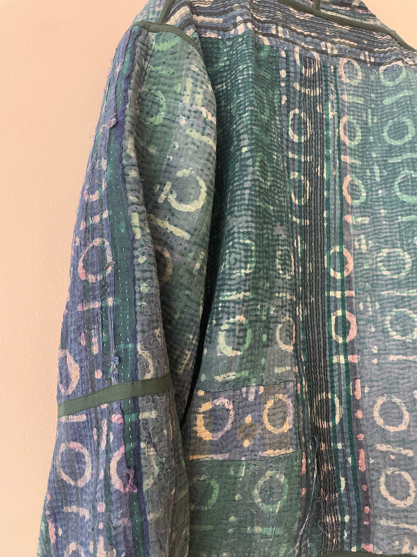 Reversible Indigo Kantha Kimono Haori Jacket 10