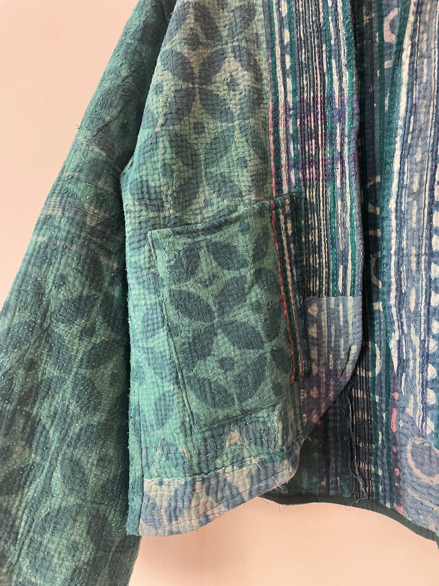 Reversible Indigo Kantha Kimono Haori Jacket 10