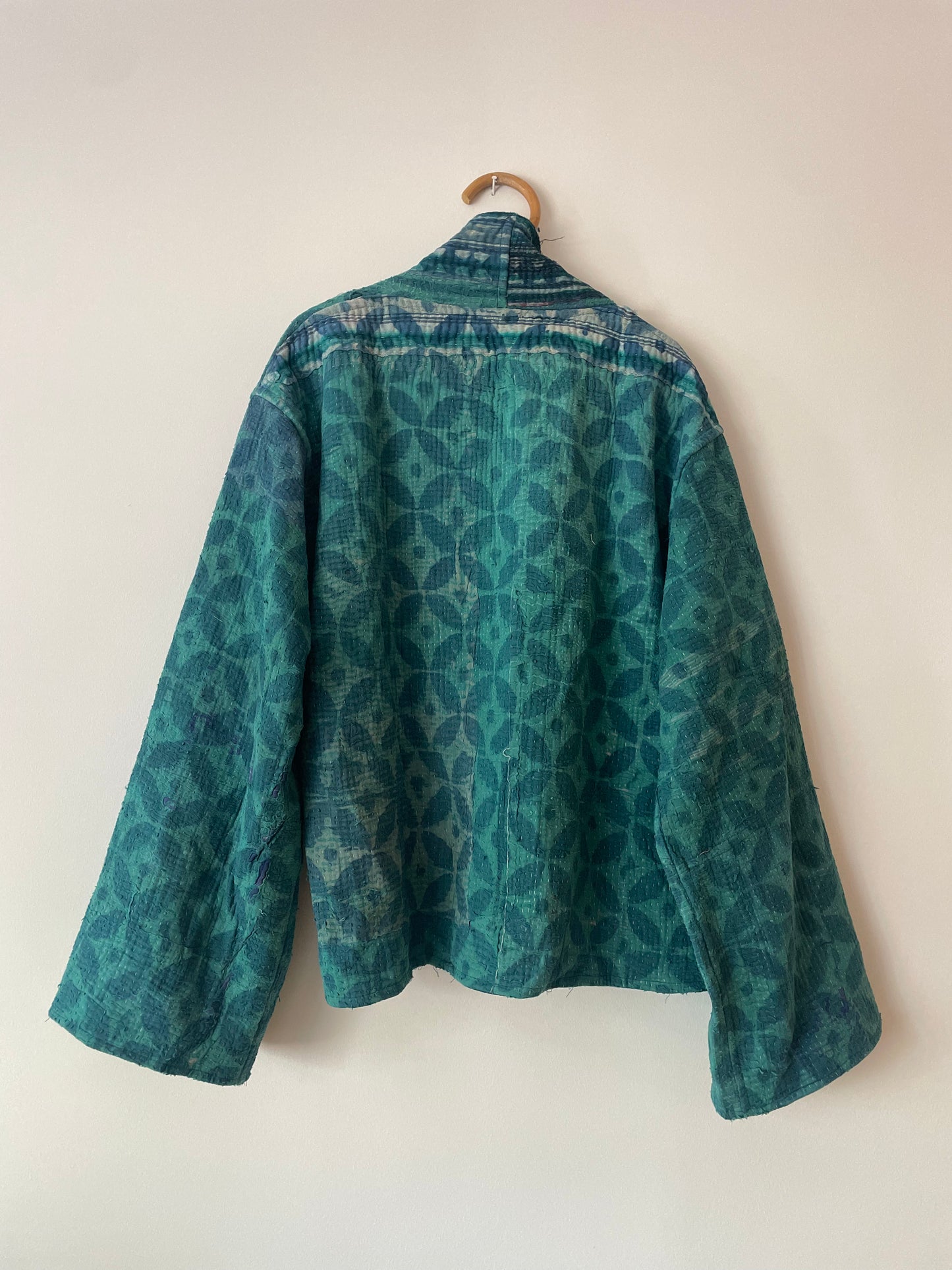 Reversible Indigo Kantha Kimono Haori Jacket 10