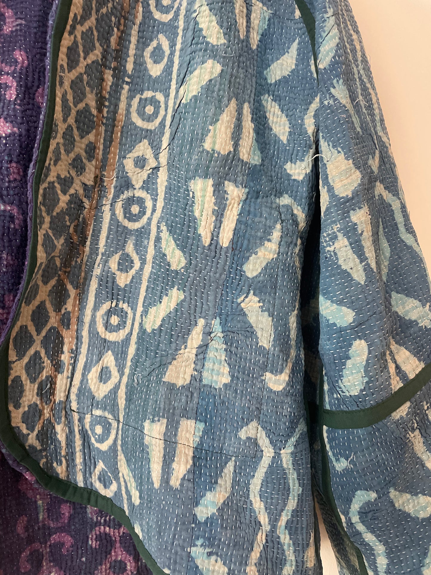 Reversible Indigo Kantha Kimono Haori Jacket 11
