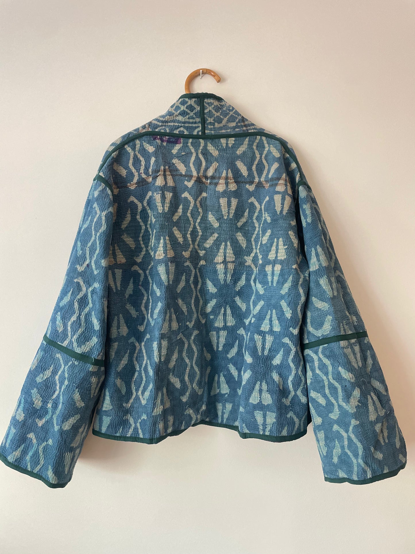 Reversible Indigo Kantha Kimono Haori Jacket 11