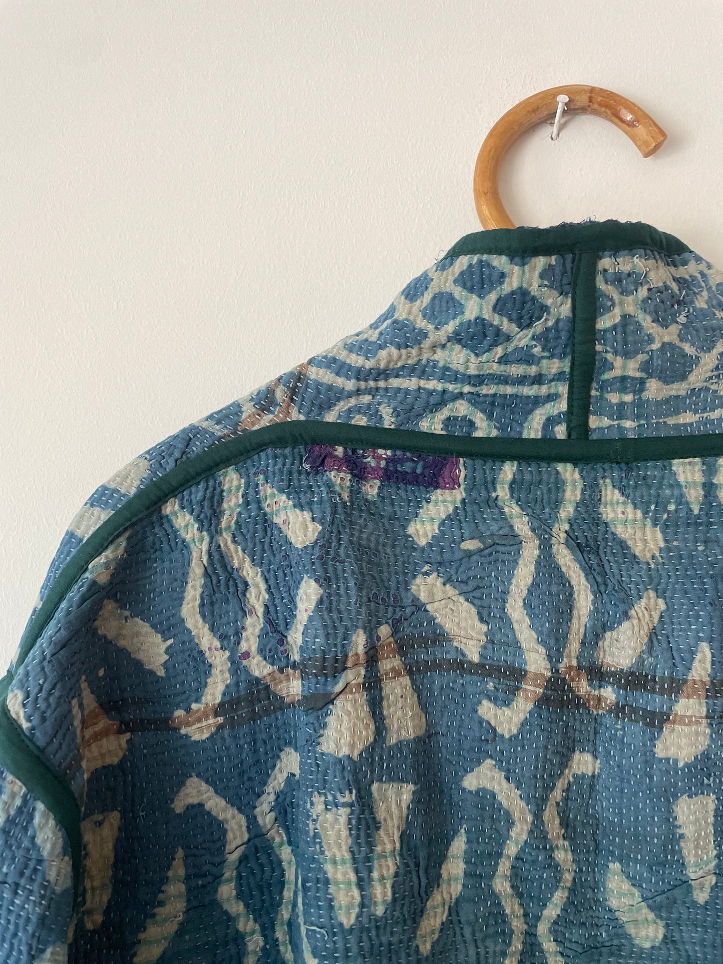Reversible Indigo Kantha Kimono Haori Jacket 11