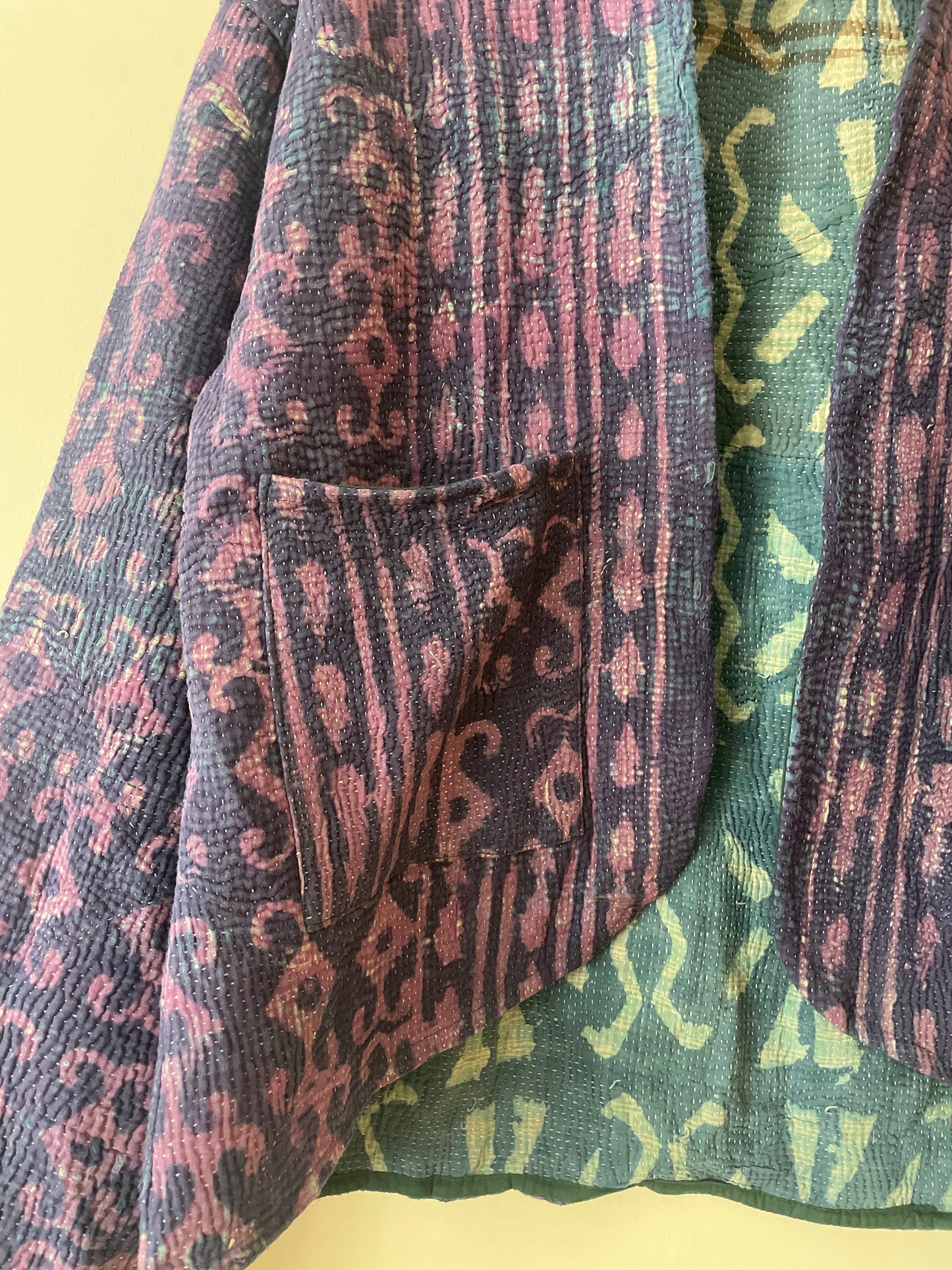 Reversible Indigo Kantha Kimono Haori Jacket 11