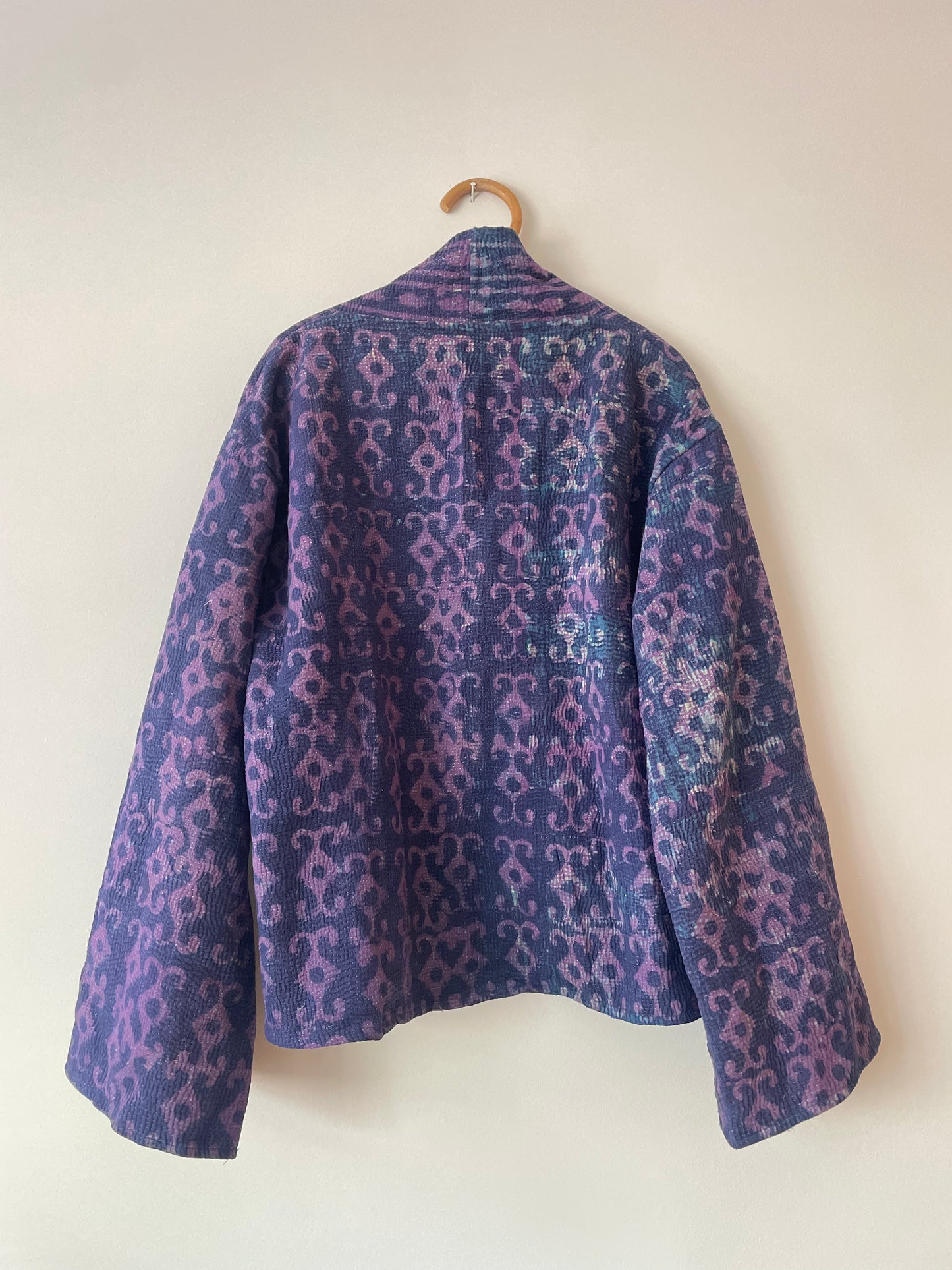 Reversible Indigo Kantha Kimono Haori Jacket 11
