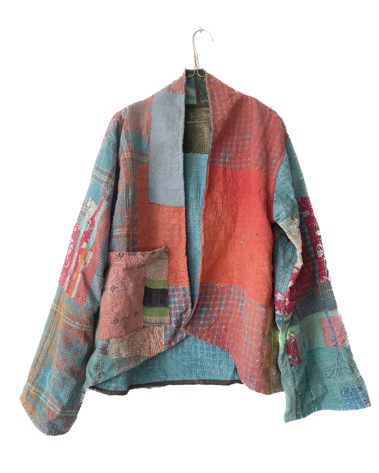 Repurposed Kantha Kimono Haori Jacket 02