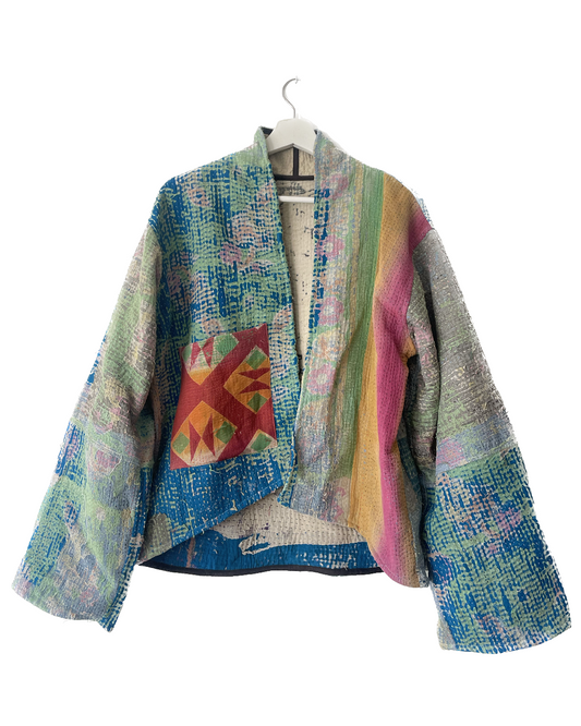 Repurposed Kantha Kimono Haori Jacket 05