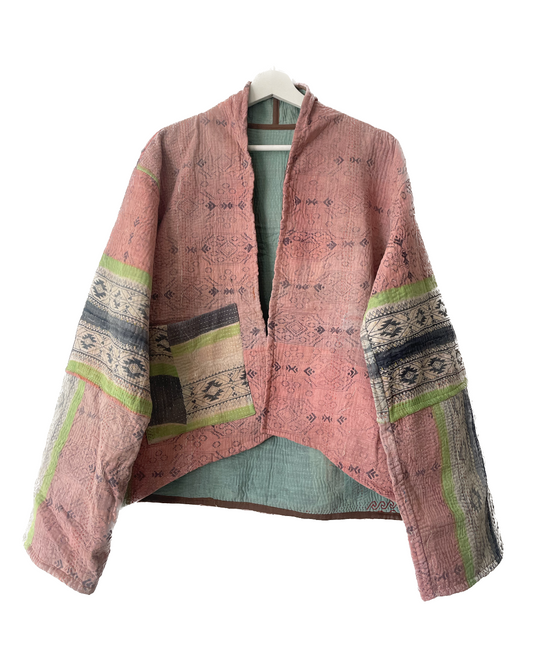 Repurposed Kantha Kimono Haori Jacket 04